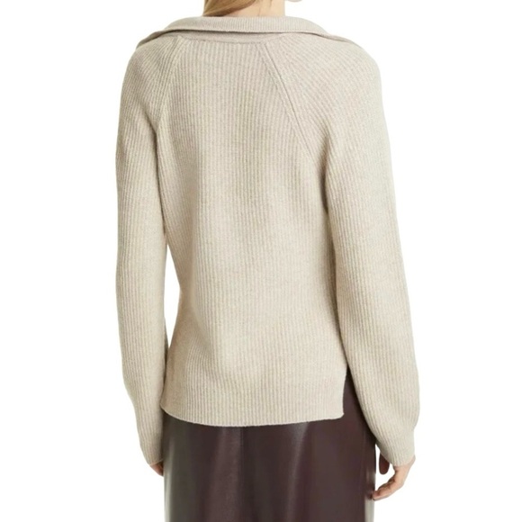 Nanushka Bambi V-neck Sweater ribbed polo wool cashmere beige women’s XS - Picture 3 of 12